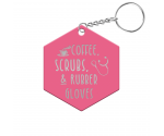 Coffee, Scrubs, and Rubber Gloves Hexagon Keychain